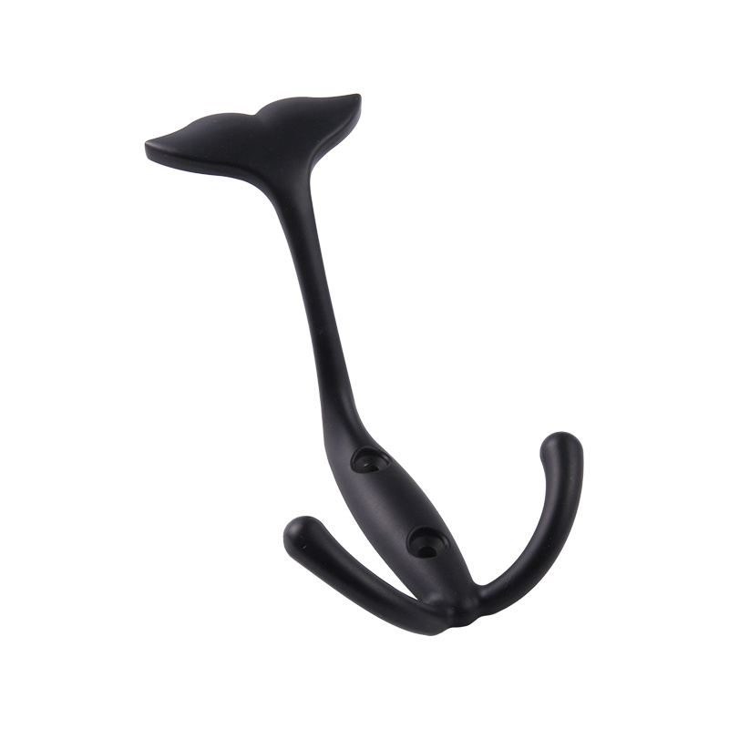 Y109 Fishtail Rail Rail Zinc Double Hook Casat and Hat Hook